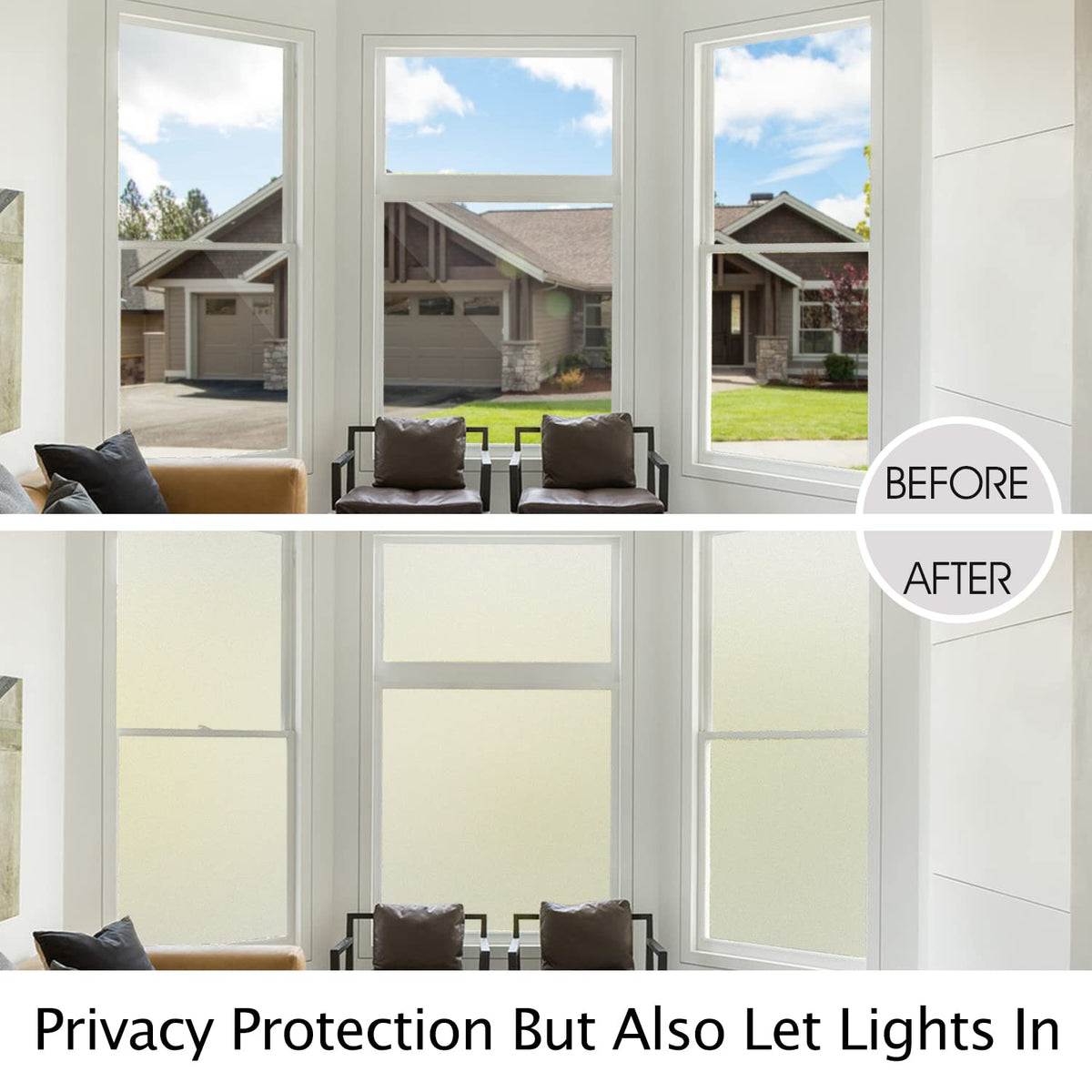 HIDBEA UV blocking film reduces glare and protects furnishings.