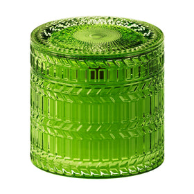 Hidden Label citronella candle outdoor in a glass jar for bug-free evenings.