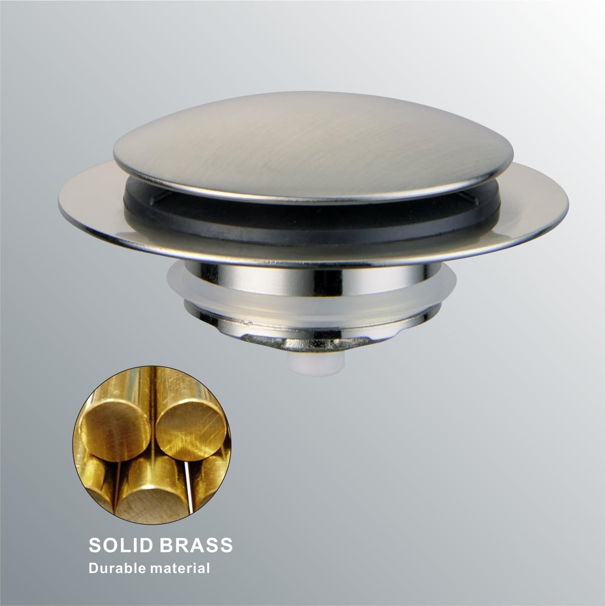 HIDROP tip-toe drain compatibility shown in a sleek bathroom