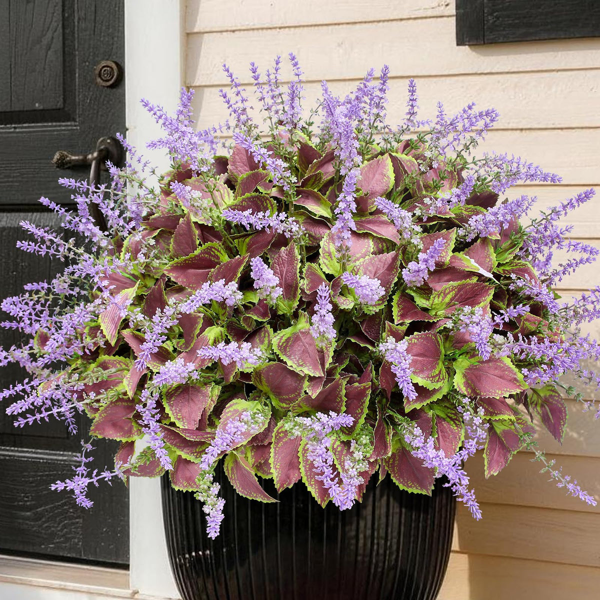 HIFORESTAR artificial coleus flowers in purple bundles add year-round color to outdoors