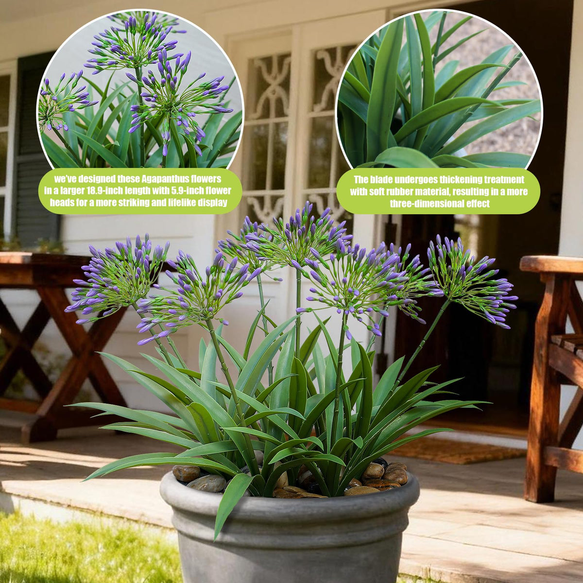 HIFORESTAR thickened leaves add realistic texture to the artificial flower stems.
