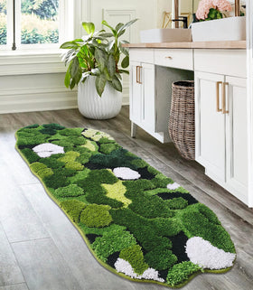 Hifuwan 3D leaves bath mat tufted texture adds depth to the bathroom decor