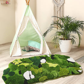 Hifuwan anti slip backing keeps rug stable on dry floors