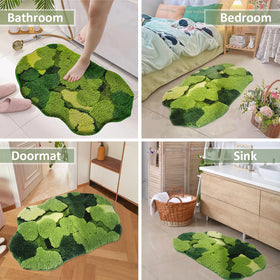 Hifuwan machine washable plush moss rug stays vibrant after washing
