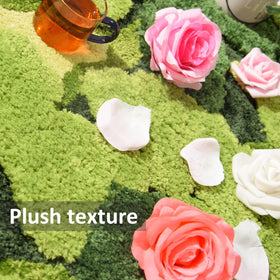 Hifuwan multi-purpose moss rug decor for bathroom vanity or living spaces