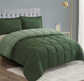 HIG 3pc green comforter full set reversible design for quick mood updates.