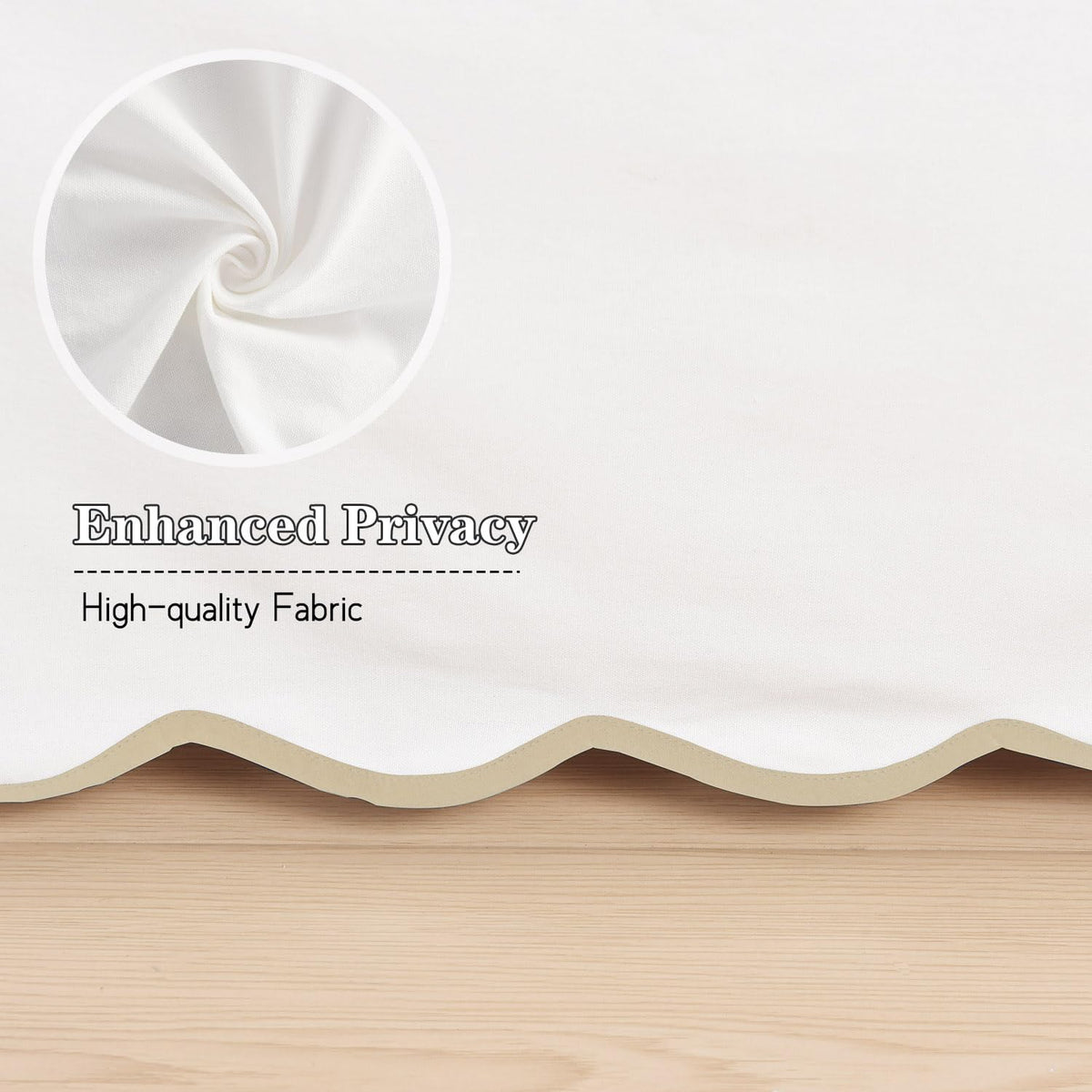 HIG Off White Chic bedskirt anti-slip top prevents shifting for a neat bed edge.