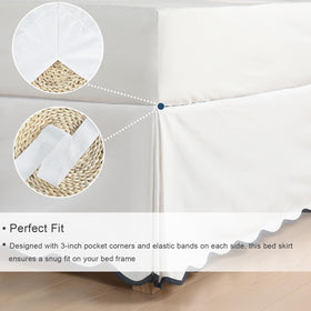 HIG 14-inch drop bed skirt shown on a frame for secure fit