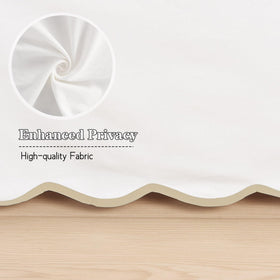 HIG Off White Chic Queen bedskirt under-bed view highlights privacy and concealment