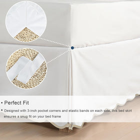 HIG Off White Chic bedskirt thick fabric for added privacy and a plush look.
