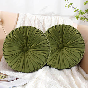 HIG Ripple olive round pillow packaging suggests easy setup