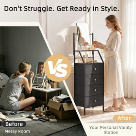 HIGDBFE dresser with adjustable mirror for flexible vanity sessions