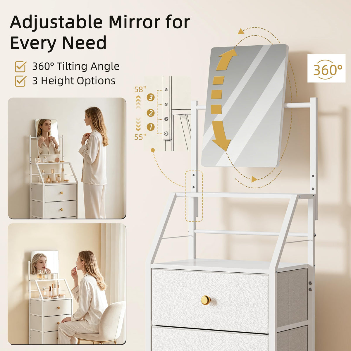 HIGDBFE open shelves provide easy access to daily essentials