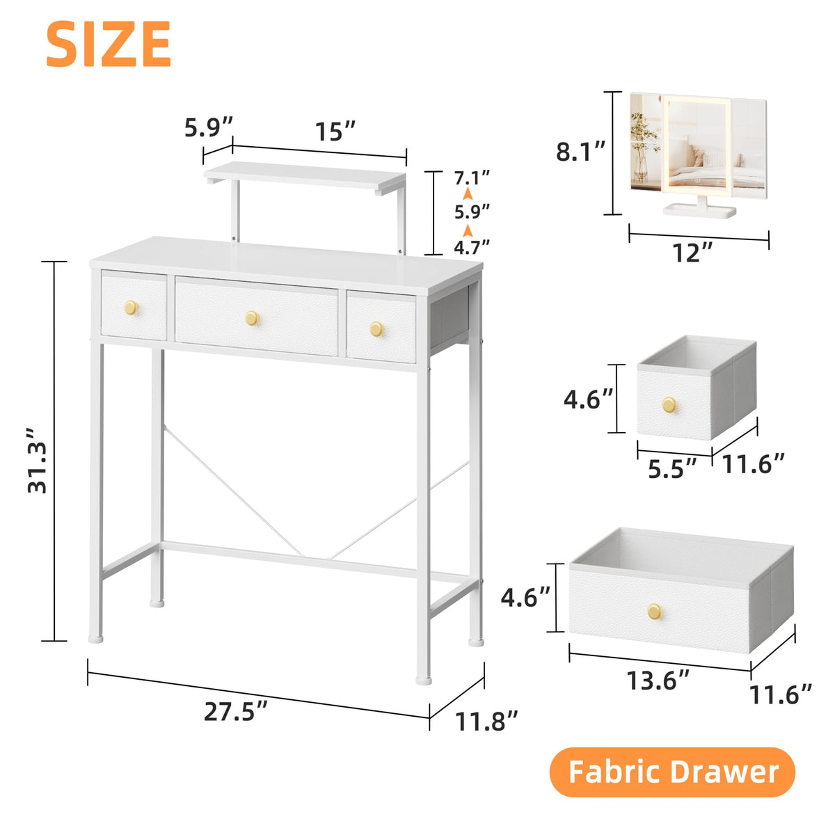 HIGDBFE vanity desk plug-in lighting provides steady illumination