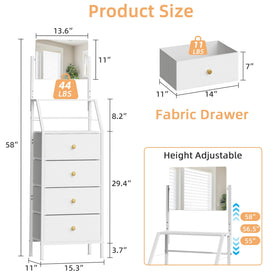 HIGDBFE scratch-resistant wood top on a compact vanity dresser