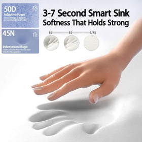 HighBeds pillow with slow rebound foam cushions neck and shoulders.
