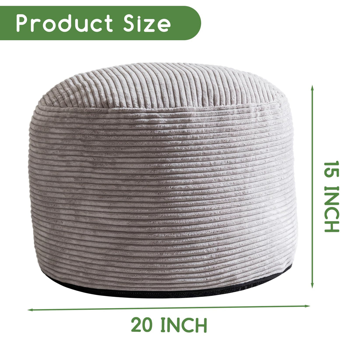 HIGOGOGO corduroy fabric close-up highlights plush texture and durable comfort.
