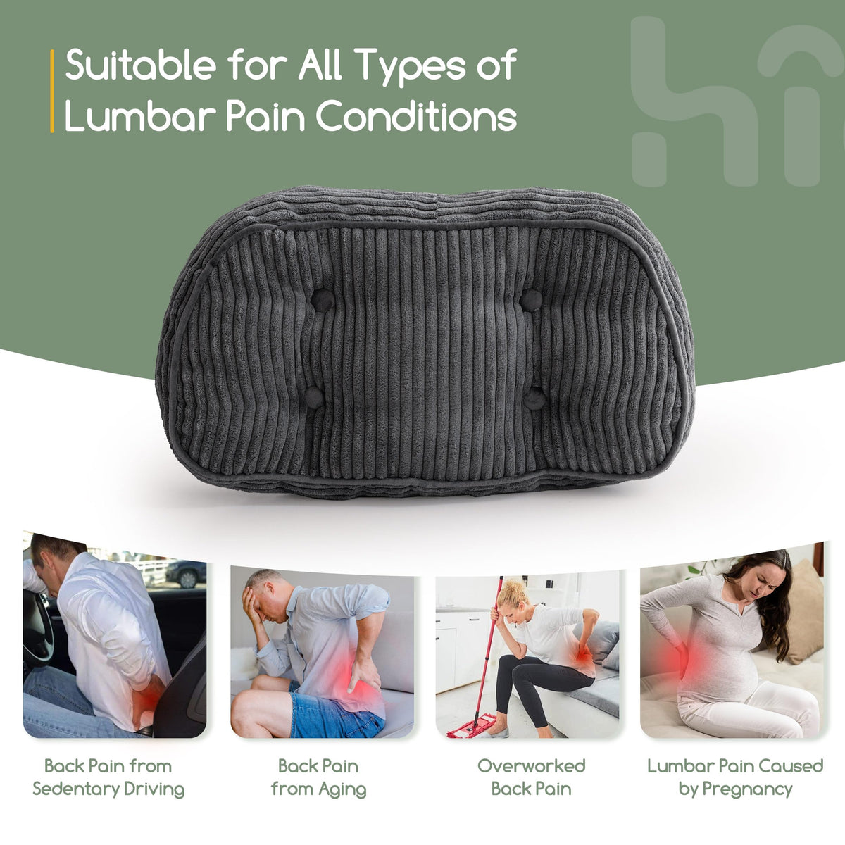 HIGOGOGO dark grey cushion placed on sofa for versatile seating.