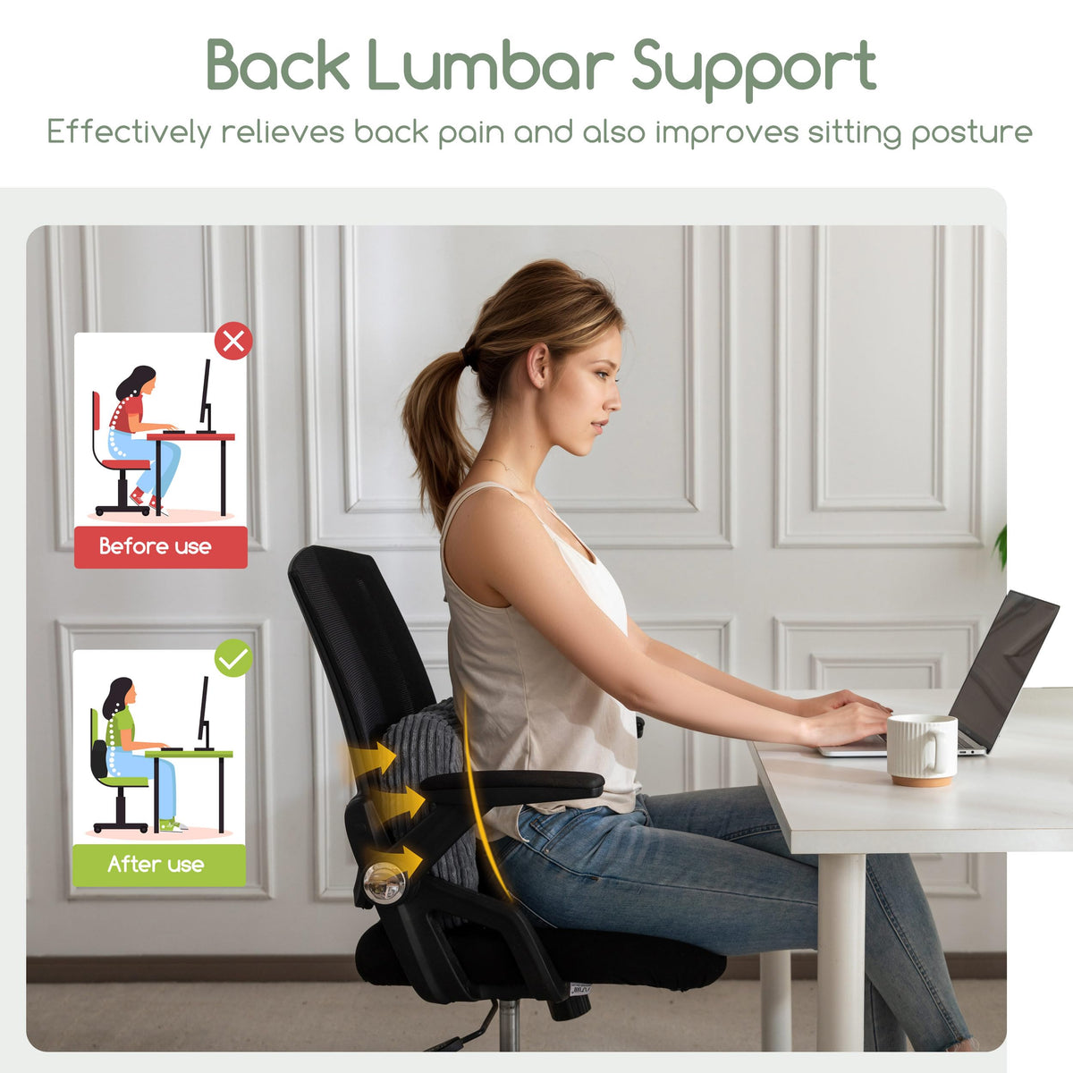 HIGOGOGO pillow ideal for elderly-friendly back support during rest.