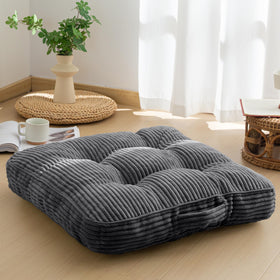 HIGOGOGO floor pillow in dark grey with 22x22 inch size and supportive foam; ideal for meditation