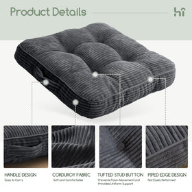 HIGOGOGO floor cushion features a carry handle for easy transport