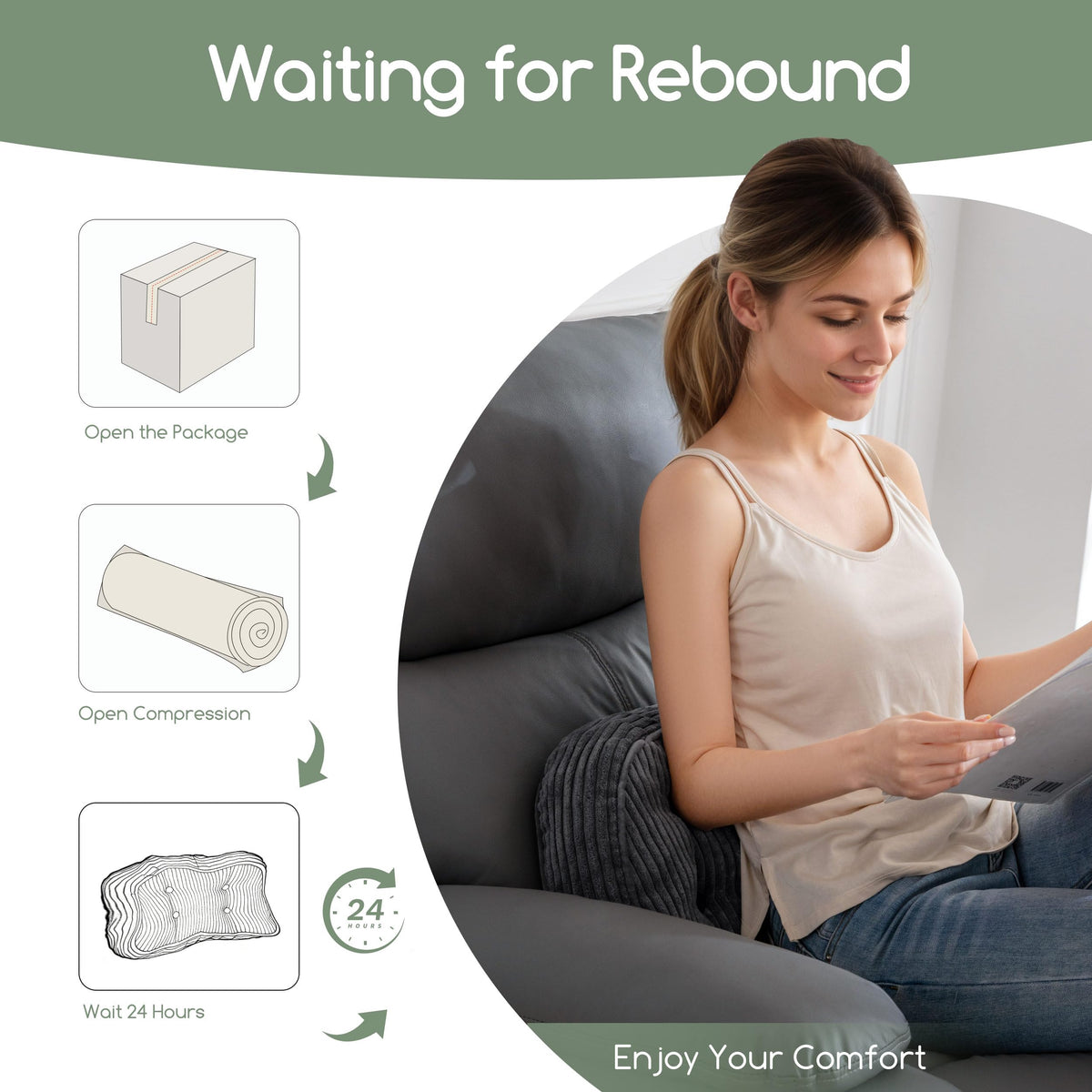 HIGOGOGO elegant corduroy cushion in a cozy living room setting.