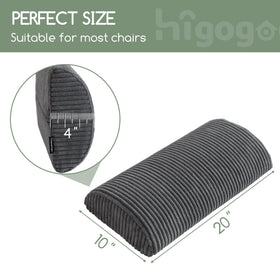 HIGOGOGO lumbar support pillow shows dual-layer foam and gel surface for cooling comfort