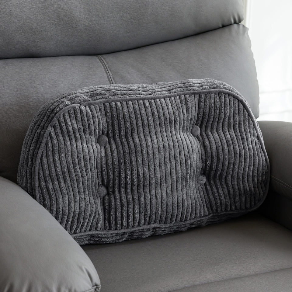 HIGOGOGO lumbar support pillow on recliner side view for lasting comfort.