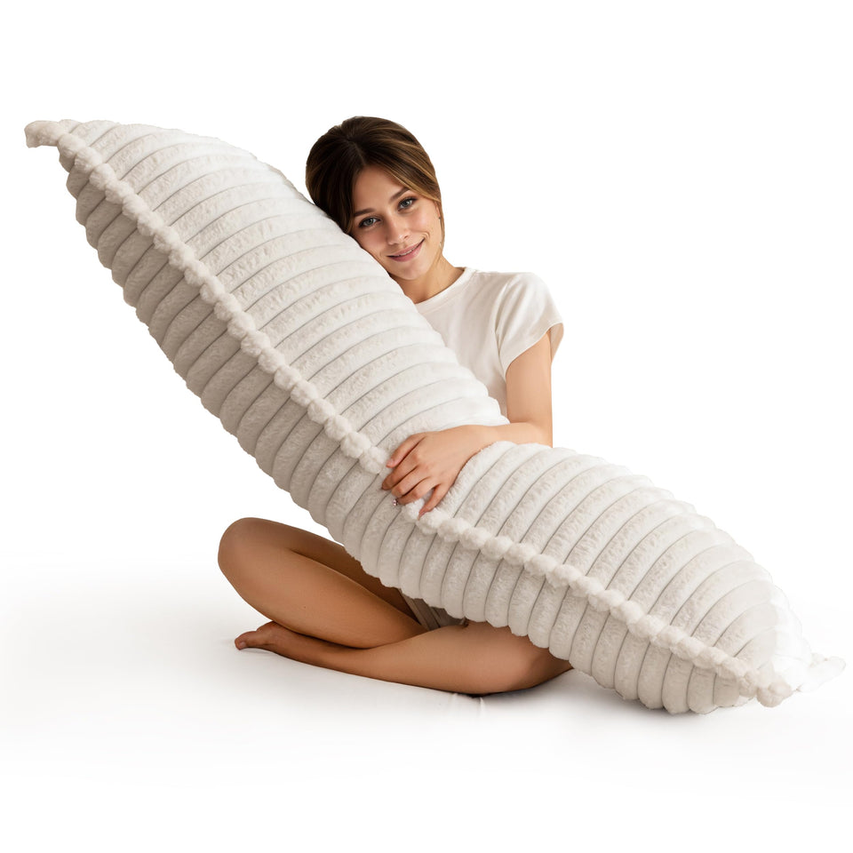 HIGOGOGO memory foam body pillow 20x54 beige appearance adds plush comfort for visuals