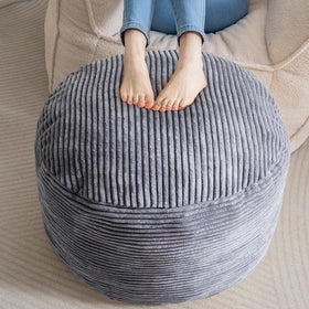 HIGOGOGO round pouf ottoman with memory foam filler for foot rest and extra seating