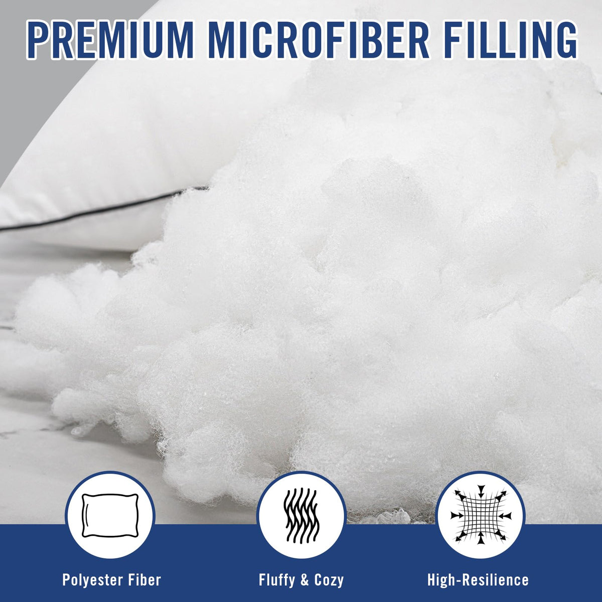 Higoom machine-washable pillows at 30°C, low tumble, easy care
