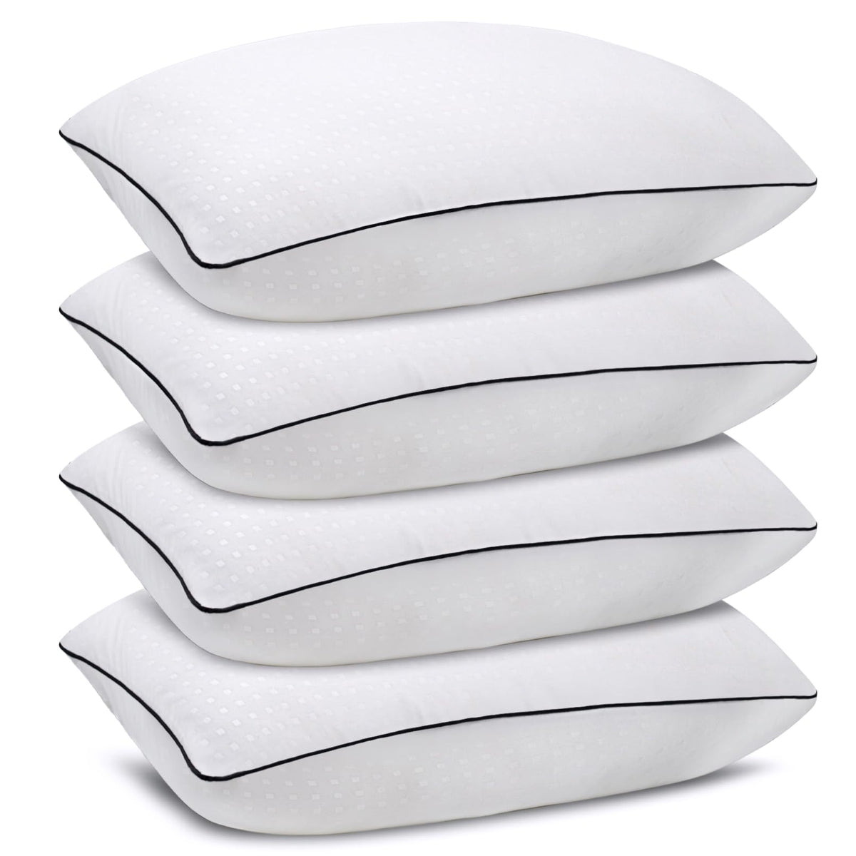Higoom queen-size pillow pack front view with plush faux-down fill for cozy sleep