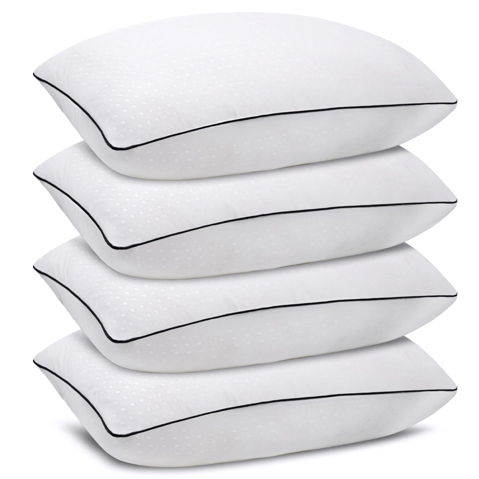 Higoom queen-size pillow pack front view with plush faux-down fill for cozy sleep