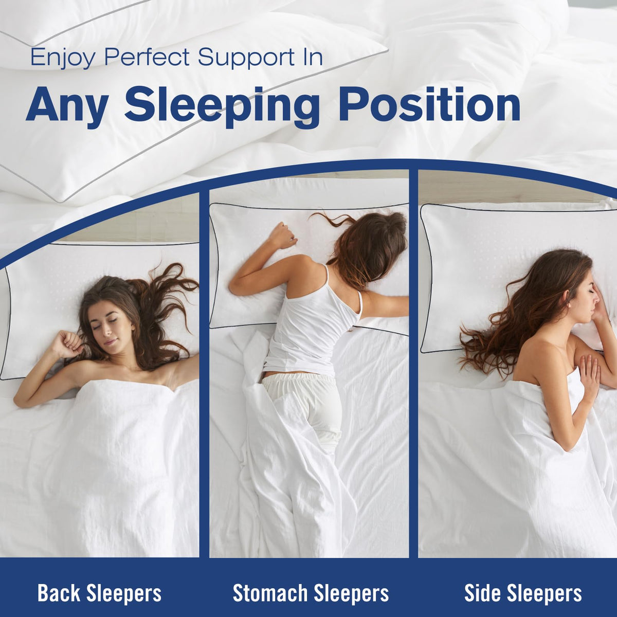 Higoom pillow supports stomach, back, and side sleepers for versatile comfort