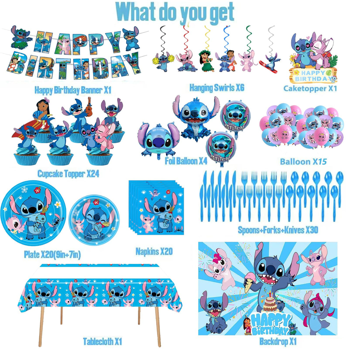 Higyther Stitch balloons add color and excitement to the party
