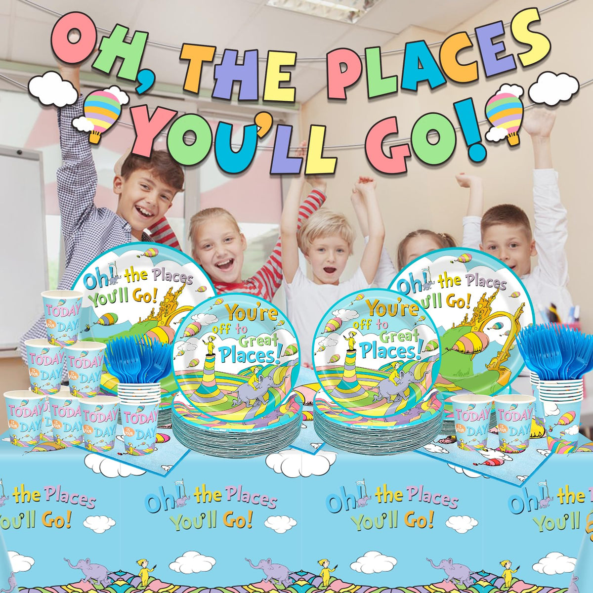 HigzYovn Oh The Places napkins add style and quick cleanup options