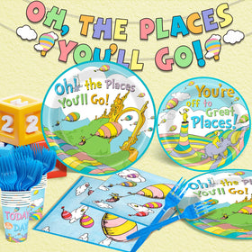 HigzYovn Oh The Places 7-inch plates for kid-friendly party servings