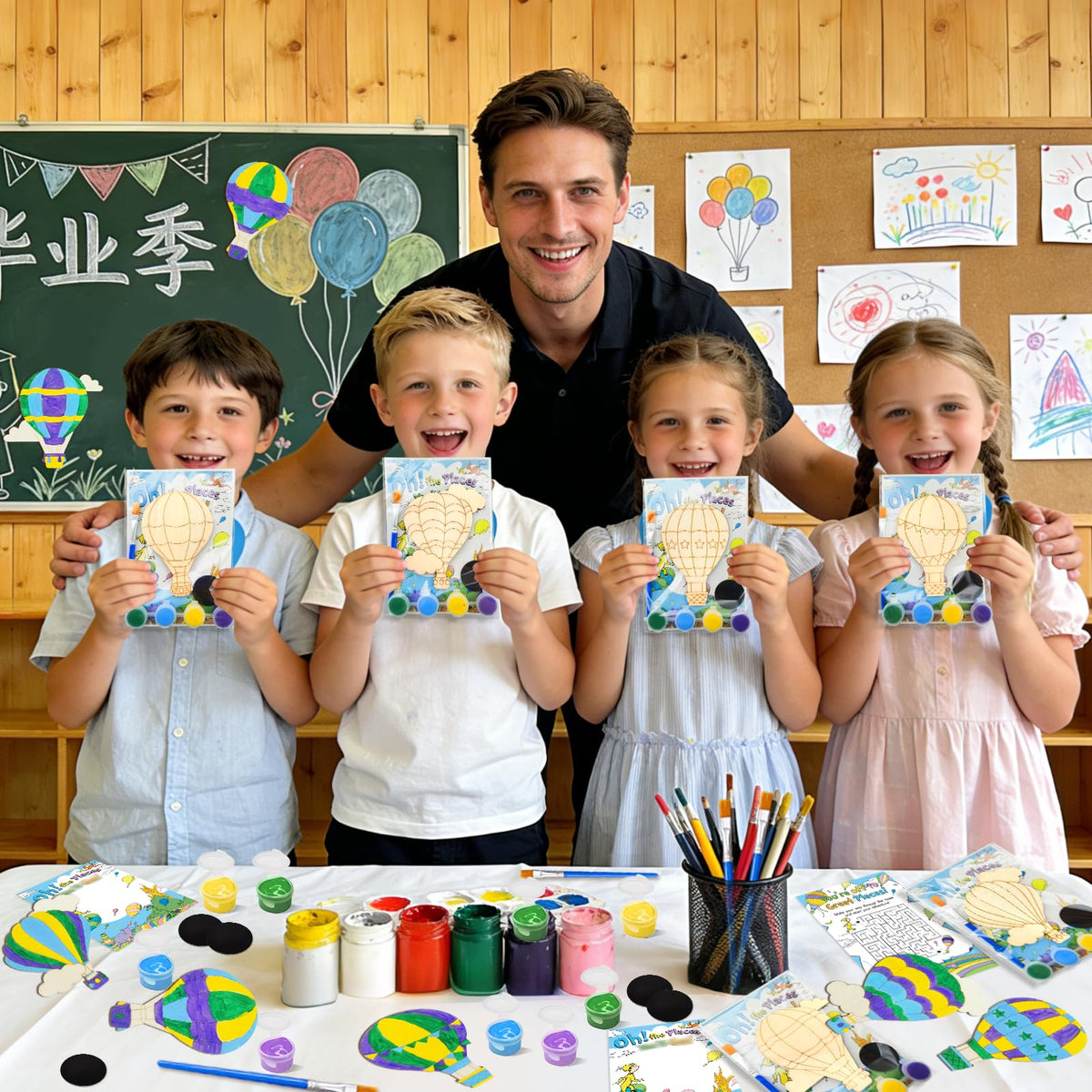 Higzyovn Oh the Places You Go paintbrush with a comfortable grip for kids