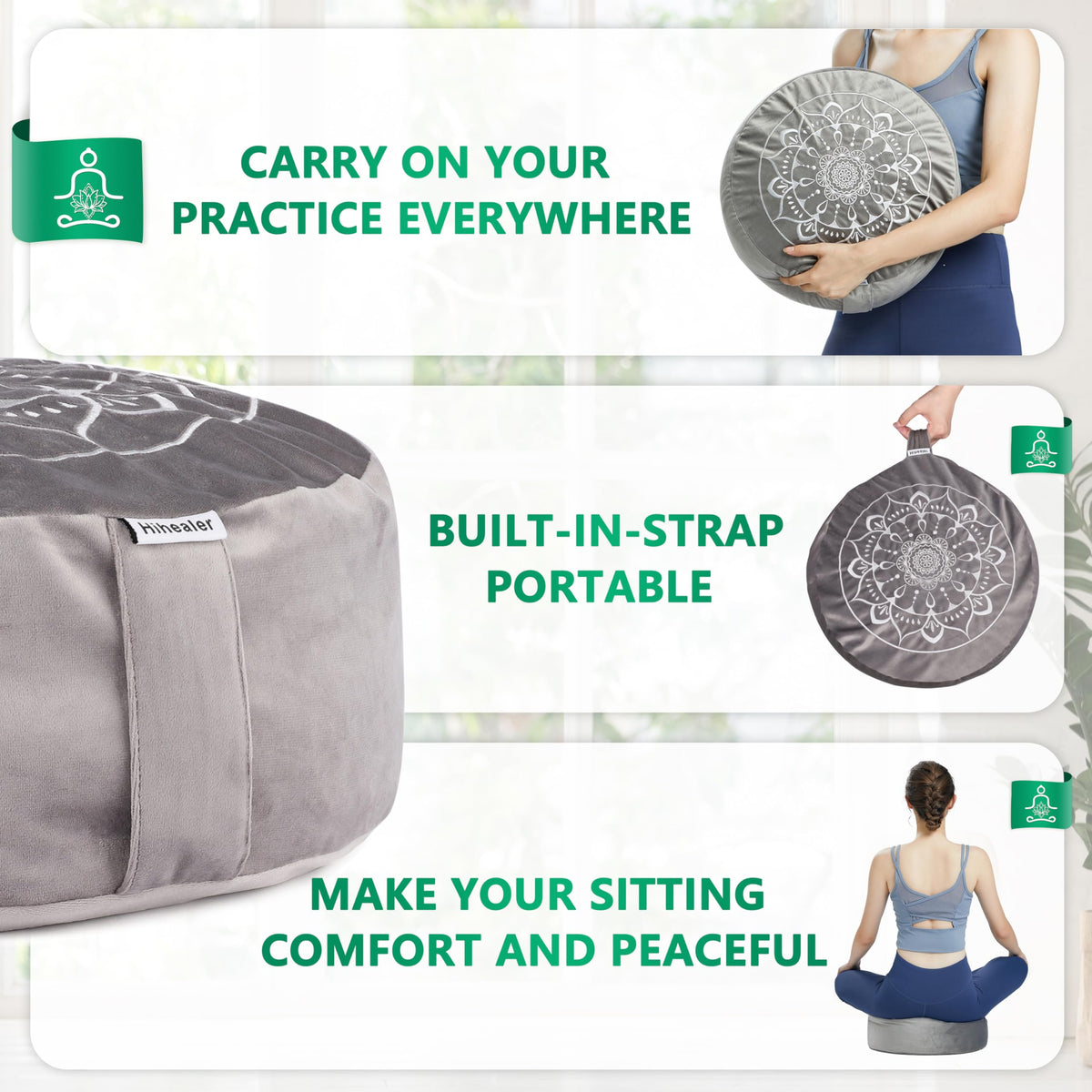 Hihealer ergonomic design promotes calm during mindfulness sessions