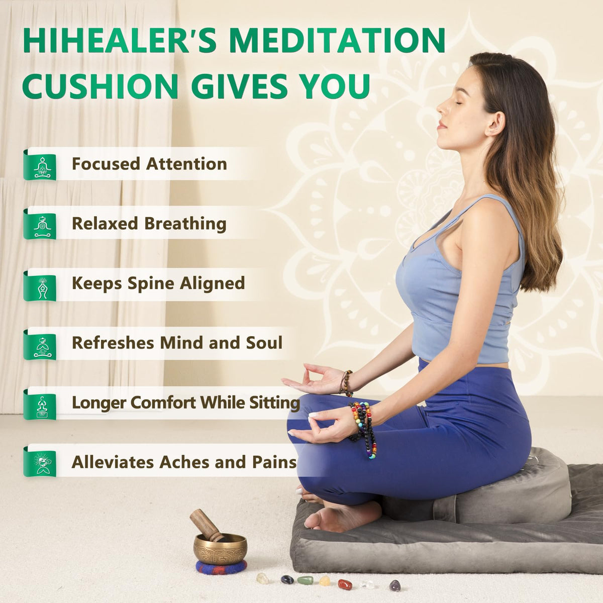 Hihealer living room decorative cushion adds stylish wellness ambiance