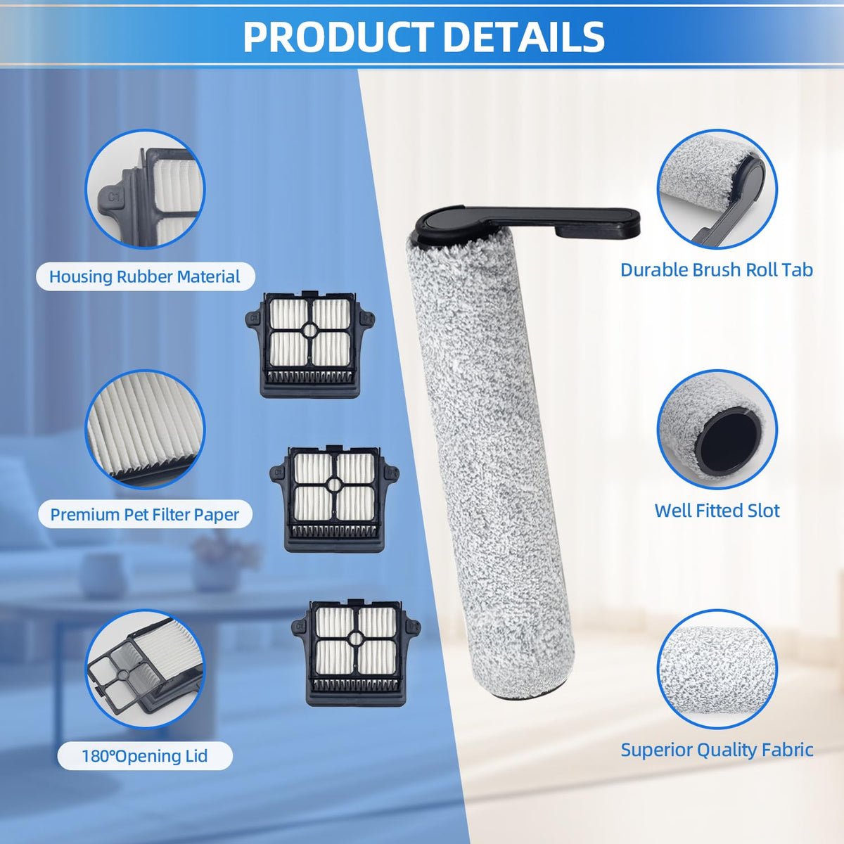 HiHEPA washable roller, reusable and ready for repeated floor cleaning