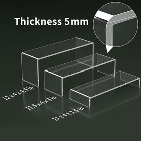 HIIMIEI acrylic display riser large presents figurines with clear visibility