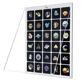 HIIMIEI acrylic pin display front view with clear visibility for enamel pins