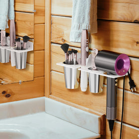 HIIMIEI bathroom storage organizer shown with combs and brushes for quick access.