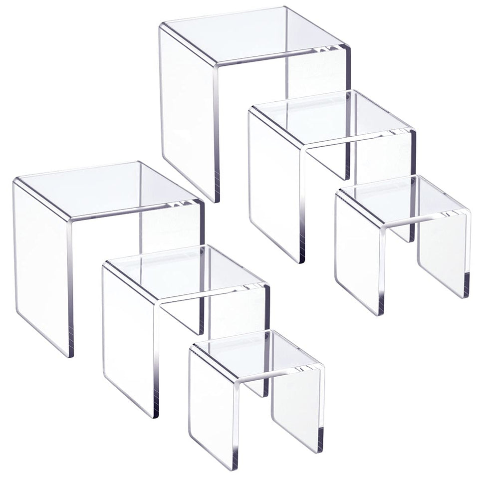HIIMIEI clear acrylic risers for collection-display enhance visibility of figures