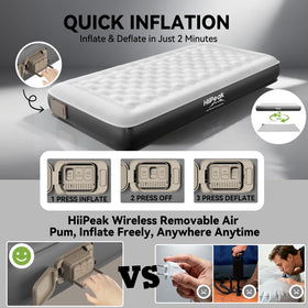 HiiPeak self inflating mattress in under two minutes no outlet needed