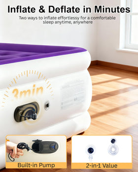 HikerSKY velvet-top purple mattress with soft touch and comfortable rest.