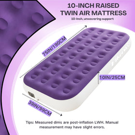 Hikersky twin air mattress built-in pump for quick setup.