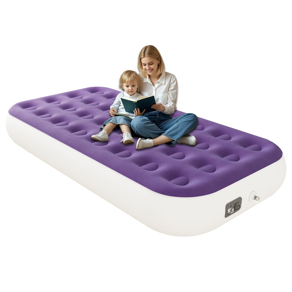 Hikersky twin air mattress velvet surface offers slip-free comfort.