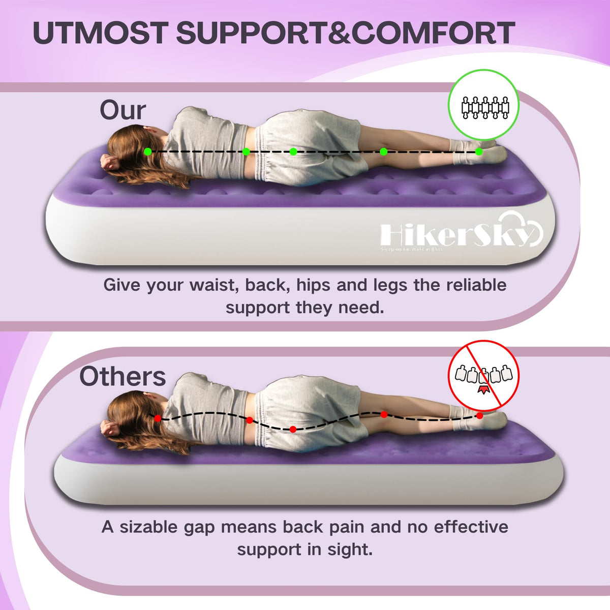 Hikersky waterproof PVC mattress is durable and odor-free.